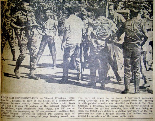 Ang komprontasyon nina Bingbong at Floro Crisologo laban kina Chavit Singson na panakaw na nakuhanan ng mga potograpo.