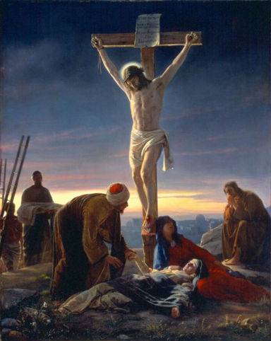 "Ang Pagkapako ni Hesus sa Krus," Obra maestra ni Carl Heinrich Bloch.  Orihinal sa Kapilya ng  of Kastilyo ng Frederiksborg, Denmark (Frederiksborg Museum).