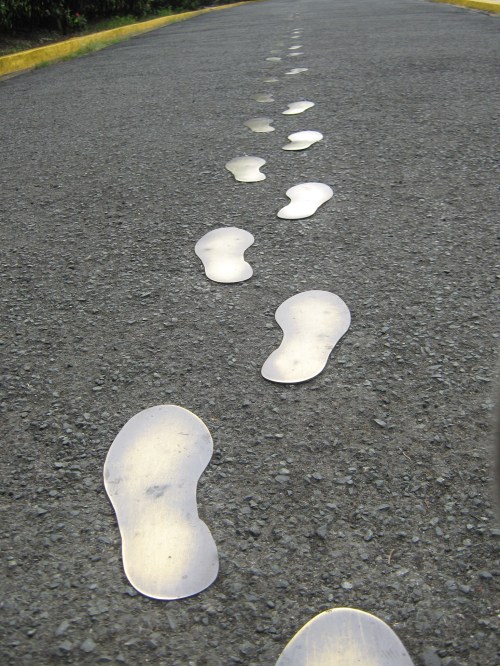 Retracing Rizal's footsteps in brass at Fort Santiago. Photo by Xiao Chua