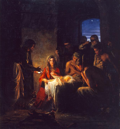 "Ang Pagsilang ni Kristo."  Obra maestra ni Carl Heinrich Bloch.  Orihinal sa Kapilya ng  of Kastilyo ng Frederiksborg, Denmark (Frederiksborg Museum).