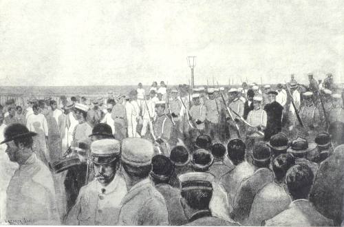 Actual photo of Rizal's arrival at the Luneta, 30 December 1896.