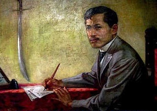 "Rizal, The Reformist."  Obra-maerstra ni Martino A. Abellana.  Nasa Pambansang Sinupan ng Sining, Pambansang Museo ng Pilipinas.