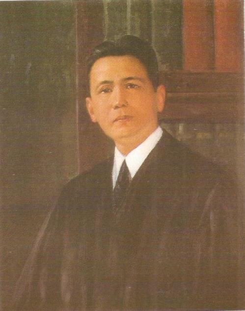 Ang larawan ni Abad Santos na nasa Aklatan ng Unibersidad ng Pilipinas. Obra Maestra ni Dominador Dionisio Hilario Castañeda. Mula sa Philippine History in Art.