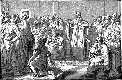 Si Hesus sa harap ng Sanhedrin.