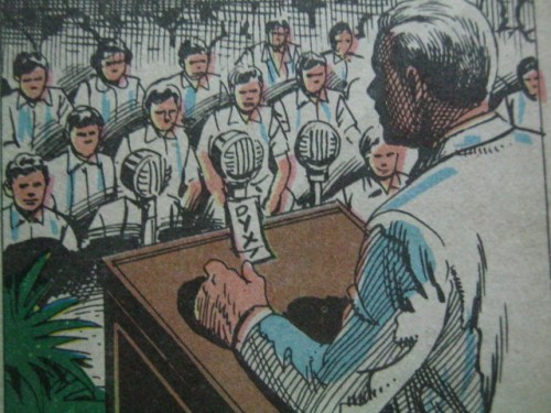 Mula sa Ramon Magsaysay: Man of the Masses, mga guhit ni Rey Arcilla.