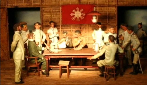 Ang kasunduan sa Biak-na-Bato. Mula sa Ayala Museum The Diorama Experience.