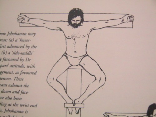 Isa sa mga teroya kung paano ipinapako ang isang tao sa panahon ng mga Romano batay sa mga labi ni Jehohanan. Mula sa Jesus: The Evidence ni Ian Wilson.