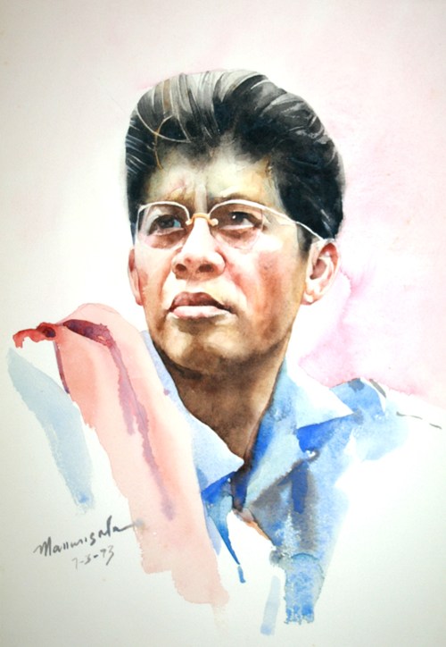 Senador Gerardo "Gerry" Roxas. Obra Maestra ni Vicente Manansala. Mula sa opisyal na bahay-dagitab ng Gerry Roxas Foundation.