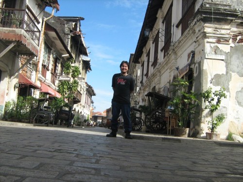 Calle Crisologo, heritage Village sa Vigan, Ilocos Sur. Mula sa Sinupan ng Aklatang Xiao Chua.