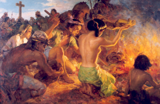 Burning of the Idols ni Fernando Amorsolo. Nasa Ayala Museum.