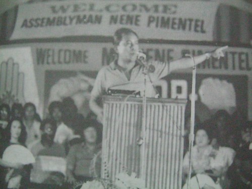 Matapos magsalita sa tagpong ito, napatalsik si Pimentel sa Batasan, 1984.