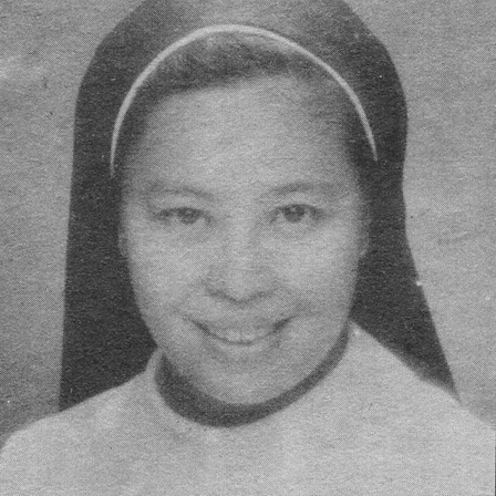 Sister Mary John Mananzan ng St. Scholastica's College, nakilahok sa Strike ng La Tondena. Mula sa Koleksyong Dante Ambrosio sa Sinupan ng Aklatang Xiao Chua.