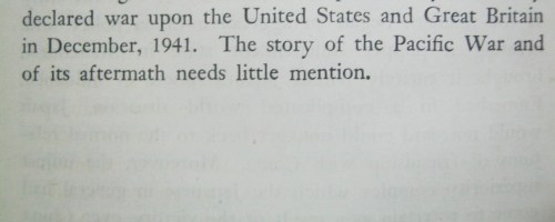 Pahina nang tanging pagbanggit ng Digmaang Pasipiko sa "History of Japan."