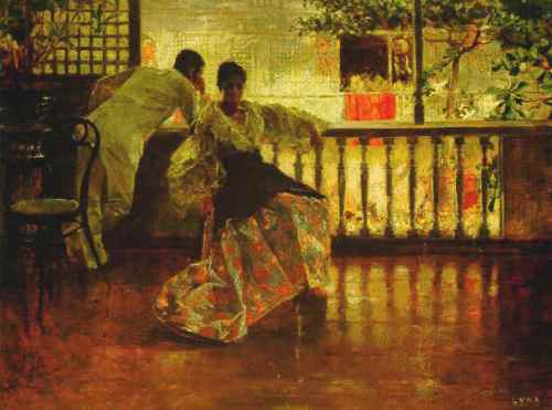 "Tampuhan" ni Juan Luna, 1895.  Ang modelo para sa lalaki ay si Ariston Bautista-Lin.