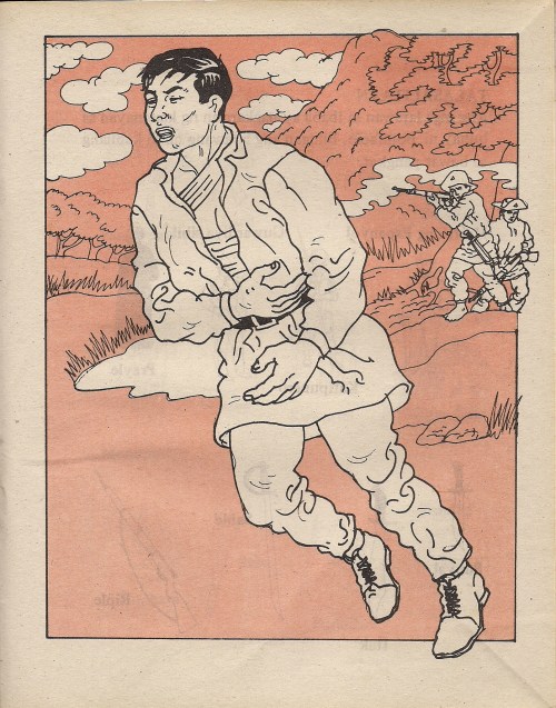 Pagtakbo ng Supremo at pagtugis sa kanya na parang manok.  Mula sa bersyon ni Lazaro Makapagal.  Pagsasalarawan ng Adarna.