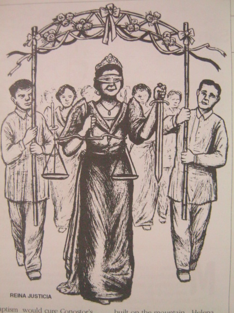 Reina Justicia.  Mula sa Filway's Philippine Almanac (1995)