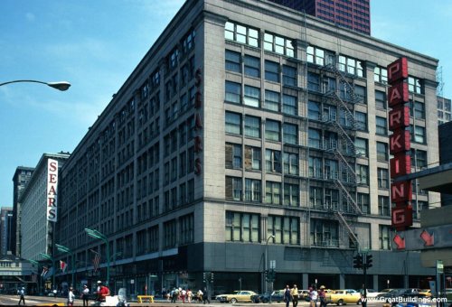 Leiter building 1 (1879).  Disenyo ni Jenney.  Mula sa artificeimages.com.