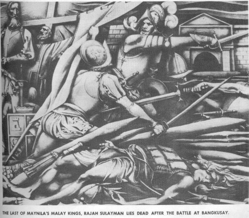Nakalagay sa caption ng isang lupang opisyal na publikasyon ng Pamahalaang Panlungsod ng Manila, Building a Better Manila, na si Rajah Soliman ang namatay sa Labanan sa Bangkusay.  Mali.