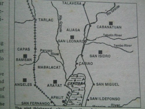 Ang mga bayan kung saan pumosisyon ang mga tauhan na tapat kay Heneral Aguinaldo upang ambusin at yariin ang mga tagasunod ni Heneral Luna.  Mula sa National Centennial Commission.