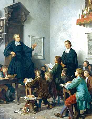 Si La Salle habang nagtuturo.