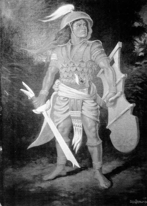 "Brave Warrior."  Obra ni Dan H. Dizon, 1979.  Sa kagandahang loob ni Director Robby Tantingco ng Juan D. Nepomuceno Center for Kapampangan Studies ng Holy Angel University.