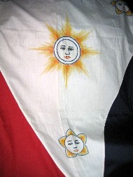 Detalye ng isa sa mga watawat ni Heneral Emilio Aguinaldo. Dark Blue din ito.