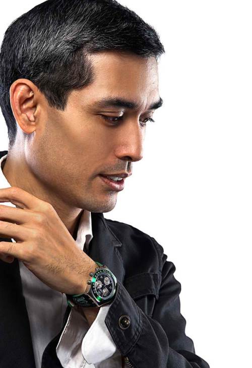 Brother Ricardo Laguda, FSC, Pangulo ng Pamantasang De La Salle, sa isang ad ng relo para sa Sentenaryo ng La Salle. Mula sa behance.com.