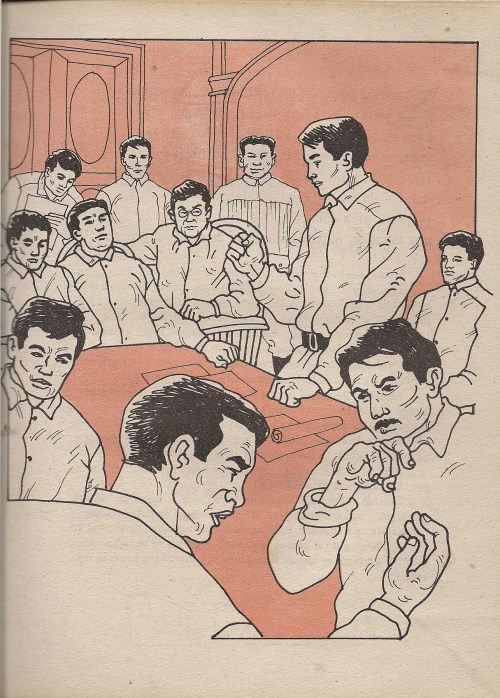 Bonifacio speaking during the Tejeros Convention. From Adarna Publishing, Inc.