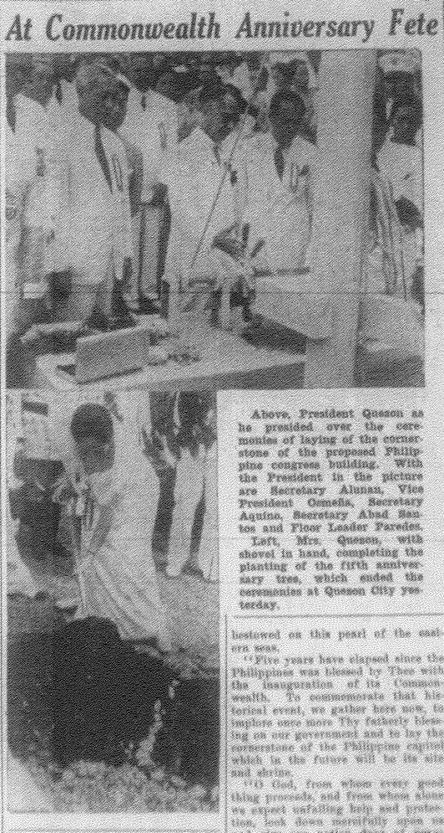 Commonwealth Day in new Quezon City, November 15, 1940.From the Manila Bulletin microfilm of the University of the Philippines Main Library.