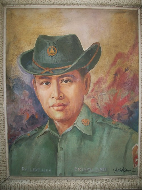 Floro Singson Crisologo bilang isang beterano, obra maestra sa loob ng Crisologo Memorabilia Museum sa Vigan, Ilocos Sur.